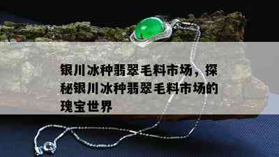 银川冰种翡翠毛料市场，探秘银川冰种翡翠毛料市场的瑰宝世界