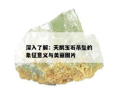 深入了解：天鹅玉石吊坠的象征意义与美丽图片