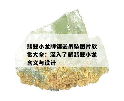 翡翠小龙牌镶嵌吊坠图片欣赏大全：深入了解翡翠小龙含义与设计