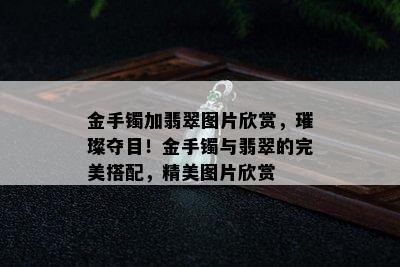 金手镯加翡翠图片欣赏，璀璨夺目！金手镯与翡翠的完美搭配，精美图片欣赏