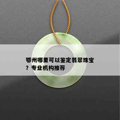 鄂州哪里可以鉴定翡翠珠宝？专业机构推荐