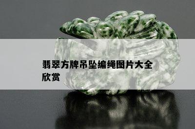 翡翠方牌吊坠编绳图片大全欣赏