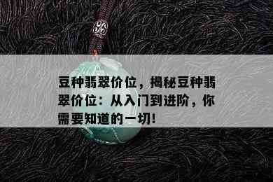 豆种翡翠价位，揭秘豆种翡翠价位：从入门到进阶，你需要知道的一切！