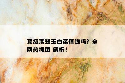 顶级翡翠玉白菜值钱吗？全网热搜图 解析！