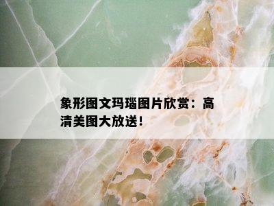 象形图文玛瑙图片欣赏：高清美图大放送！