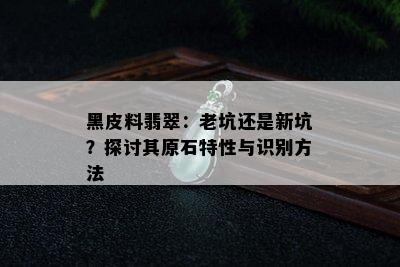 黑皮料翡翠：老坑还是新坑？探讨其原石特性与识别方法