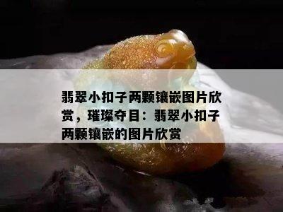 翡翠小扣子两颗镶嵌图片欣赏，璀璨夺目：翡翠小扣子两颗镶嵌的图片欣赏