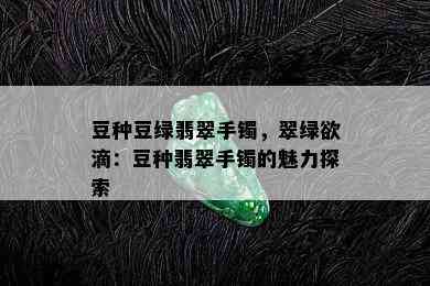 豆种豆绿翡翠手镯，翠绿欲滴：豆种翡翠手镯的魅力探索