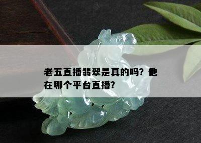 老五直播翡翠是真的吗？他在哪个平台直播？