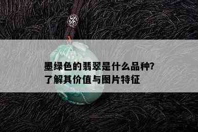 墨绿色的翡翠是什么品种？了解其价值与图片特征