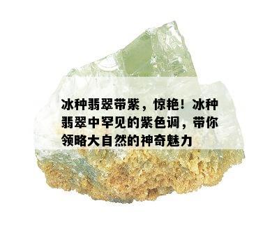 冰种翡翠带紫，惊艳！冰种翡翠中罕见的紫色调，带你领略大自然的神奇魅力