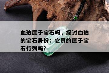 血珀属于宝石吗，探讨血珀的宝石身份：它真的属于宝石行列吗？