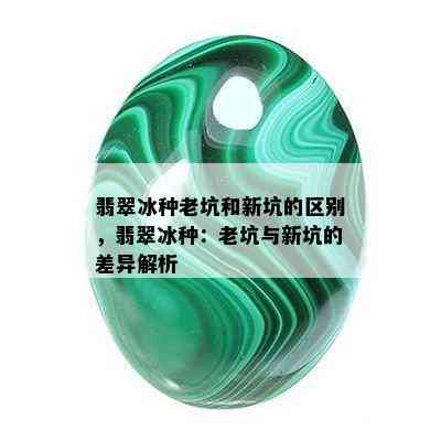 翡翠冰种老坑和新坑的区别，翡翠冰种：老坑与新坑的差异解析