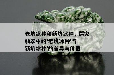 老坑冰种和新坑冰种，探究翡翠中的'老坑冰种'与'新坑冰种'的差异与价值