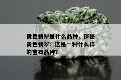 黄色翡翠是什么品种，探秘黄色翡翠：这是一种什么样的宝石品种？