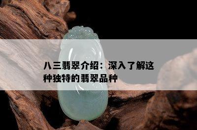 八三翡翠介绍：深入了解这种独特的翡翠品种