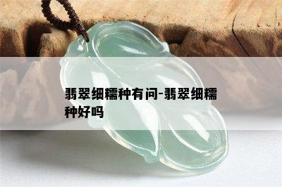 翡翠细糯种有问-翡翠细糯种好吗