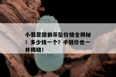 小翡翠貔貅吊坠价格全揭秘！多少钱一个？手链价也一并揭晓！