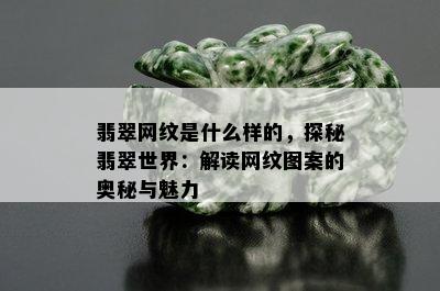 翡翠网纹是什么样的，探秘翡翠世界：解读网纹图案的奥秘与魅力