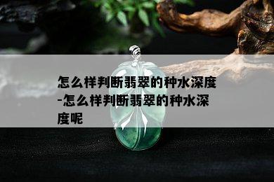 怎么样判断翡翠的种水深度-怎么样判断翡翠的种水深度呢