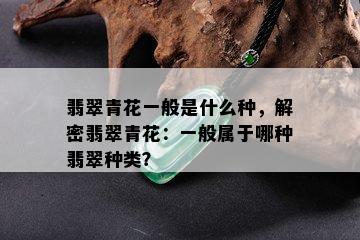 翡翠青花一般是什么种，解密翡翠青花：一般属于哪种翡翠种类？