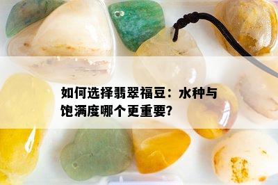 如何选择翡翠福豆：水种与饱满度哪个更重要？