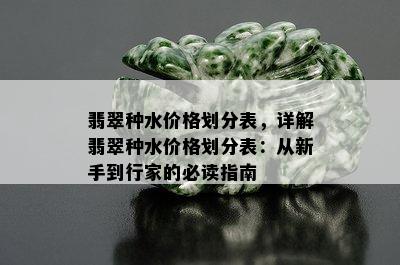 翡翠种水价格划分表，详解翡翠种水价格划分表：从新手到行家的必读指南