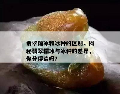 翡翠糯冰和冰种的区别，揭秘翡翠糯冰与冰种的差异，你分得清吗？