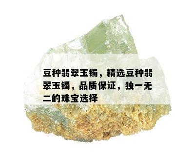 豆种翡翠玉镯，精选豆种翡翠玉镯，品质保证，独一无二的珠宝选择