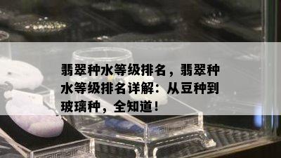 翡翠种水等级排名，翡翠种水等级排名详解：从豆种到玻璃种，全知道！