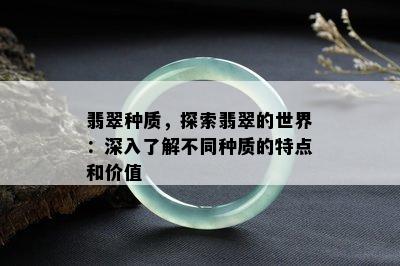 翡翠种质，探索翡翠的世界：深入了解不同种质的特点和价值