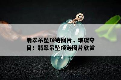 翡翠吊坠项链图片，璀璨夺目！翡翠吊坠项链图片欣赏