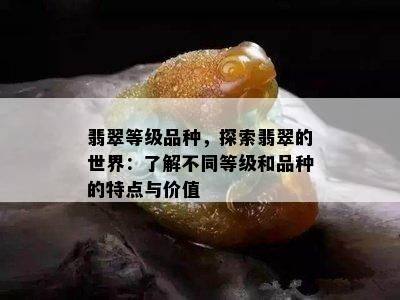 翡翠等级品种，探索翡翠的世界：了解不同等级和品种的特点与价值