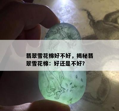 翡翠雪花棉好不好，揭秘翡翠雪花棉：好还是不好？