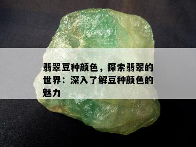 翡翠豆种颜色，探索翡翠的世界：深入了解豆种颜色的魅力