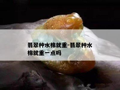 翡翠种水棉就重-翡翠种水棉就重一点吗