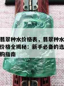 翡翠种水价格表，翡翠种水价格全揭秘：新手必备的选购指南