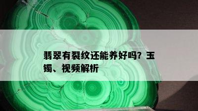 翡翠有裂纹还能养好吗？玉镯、视频解析