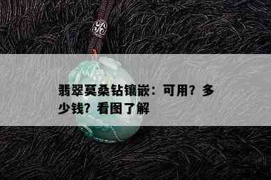 翡翠莫桑钻镶嵌：可用？多少钱？看图了解