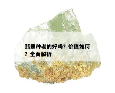 翡翠种老的好吗？价值如何？全面解析