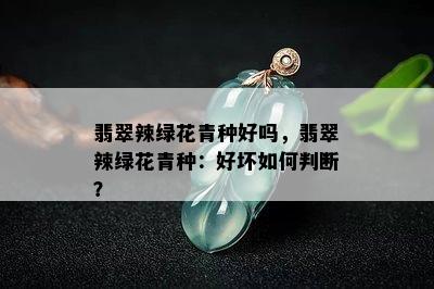 翡翠辣绿花青种好吗，翡翠辣绿花青种：好坏如何判断？