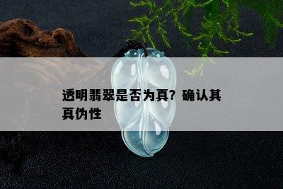 透明翡翠是否为真？确认其真伪性