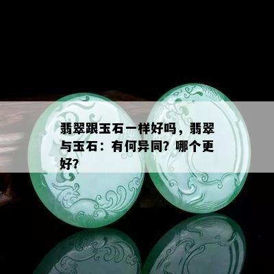 翡翠跟玉石一样好吗，翡翠与玉石：有何异同？哪个更好？