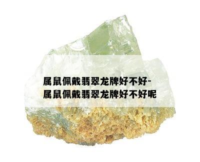 属鼠佩戴翡翠龙牌好不好-属鼠佩戴翡翠龙牌好不好呢