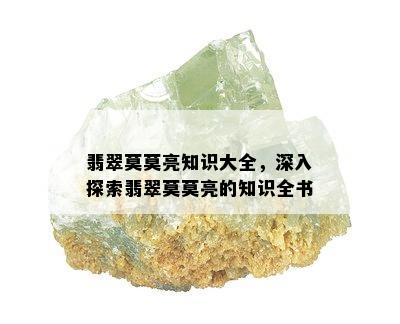 翡翠莫莫亮知识大全，深入探索翡翠莫莫亮的知识全书