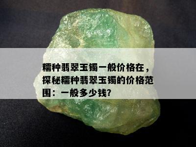 糯种翡翠玉镯一般价格在，探秘糯种翡翠玉镯的价格范围：一般多少钱？