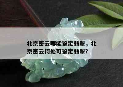 北京密云哪能鉴定翡翠，北京密云何处可鉴定翡翠？