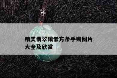 精美翡翠镶嵌方条手镯图片大全及欣赏