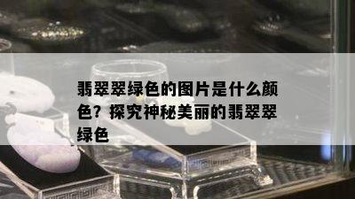 翡翠翠绿色的图片是什么颜色？探究神秘美丽的翡翠翠绿色