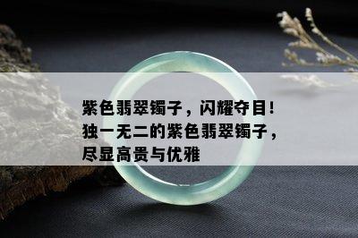 紫色翡翠镯子，闪耀夺目！独一无二的紫色翡翠镯子，尽显高贵与优雅